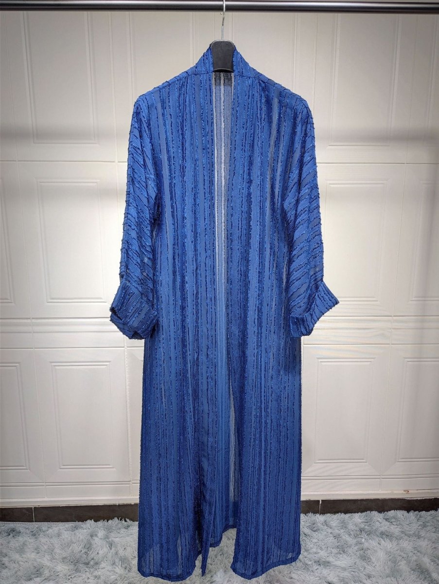 Vintage Knitted Cardigan Abaya | Modest Longline Open Front Jacket for Women (MOA217)