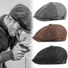 Vintage Men Beret Hats Classic Simple Winter Warm Caps Cotton Comfortable Autumn Beret Flat Hat Quality Durable Retro Men's Hat Unique Berets For Men Retro Cap