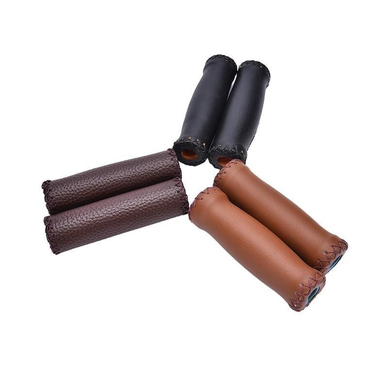 Vintage Retro Riding Road Mountain Bike Bicycle Handlebar Grip Artificial Leather Cycling Grip Health Gear Bicycle Handlebar Grips Bike Handle Cover Grips Artificial Leather Bicycle Handle Covers For Sports Riding