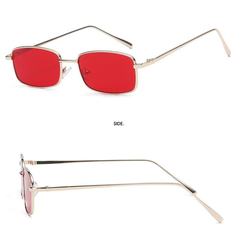 Vintage Slender Square Sunglasses Classic Small Frame New Square Shape  Sunglasses For Men In High-quality Metal Frame Sunglasses For Men New Vintage Sunglasses
