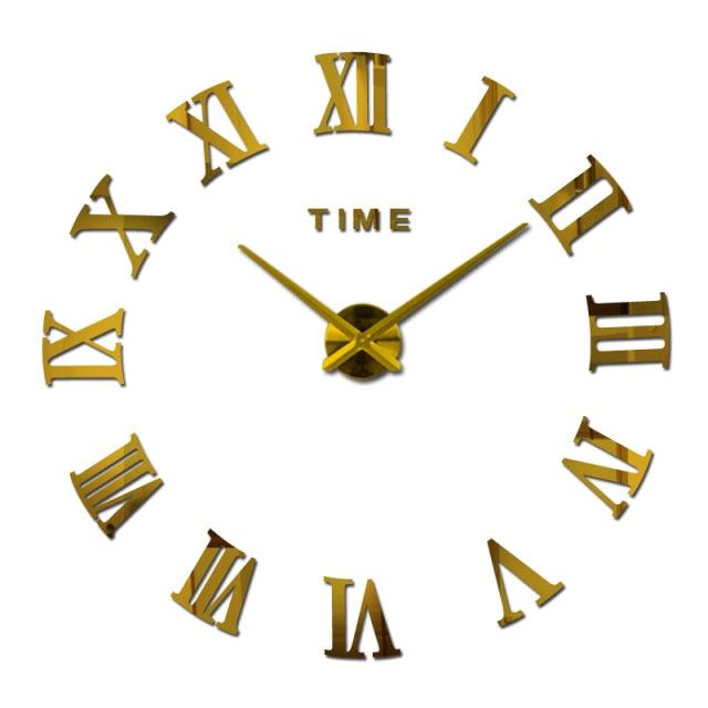 Wall Clock Promotion New Home Decor Large Roman Mirror 3D Wall Clock Mirror Surface Decorative Clock Large Wall Sticker Clock for Living Room Bedroom Office Home Decorations Fashion  Modern Quartz Clocks Living Room  Sticker Watch