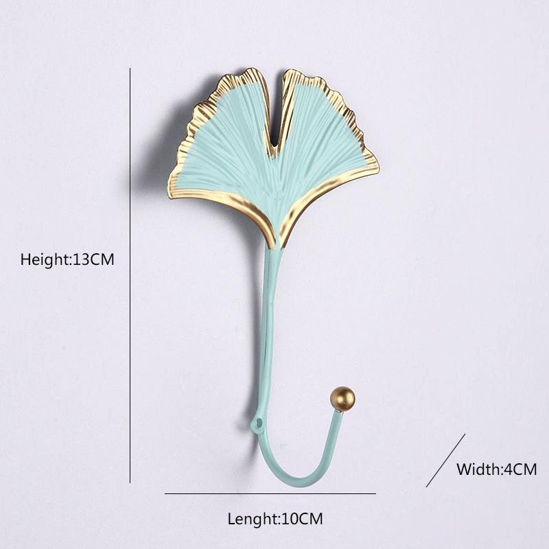 Wall Coat Rack Clothes Hanger Home Decoration Accessories Wall Hooks for Hanging Clothes Blue Leaves/Golden Leaves Home Storage Decorative Leaves Iron Hooks Tropic Plant Wall Mounted Single Clothes Hangers Decorative Hanger Hanging Hooks