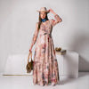Watercolor Floral V-Neck Maxi Dress (MS372)