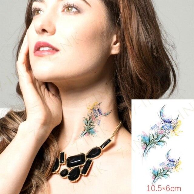 Waterproof Temporary Tattoo Lavender Stickers Butterfly Flower Luxury Small Tattoo For Body Arm