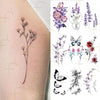 Waterproof Temporary Tattoo Lavender Stickers Butterfly Flower Luxury Small Tattoo For Body Arm