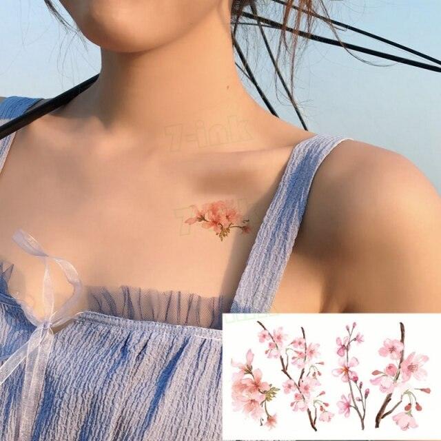 Waterproof Temporary Tattoo Lavender Stickers Butterfly Flower Luxury Small Tattoo For Body Arm