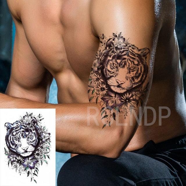 Waterproof Womens Temporary Sticker Tattoo Flower Rose Realistic Sketches For Arm Hand