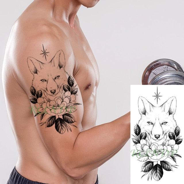 Waterproof Womens Temporary Sticker Tattoo Flower Rose Realistic Sketches For Arm Hand