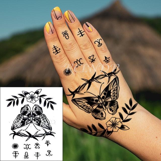 Waterproof Womens Temporary Sticker Tattoo Flower Rose Realistic Sketches For Arm Hand