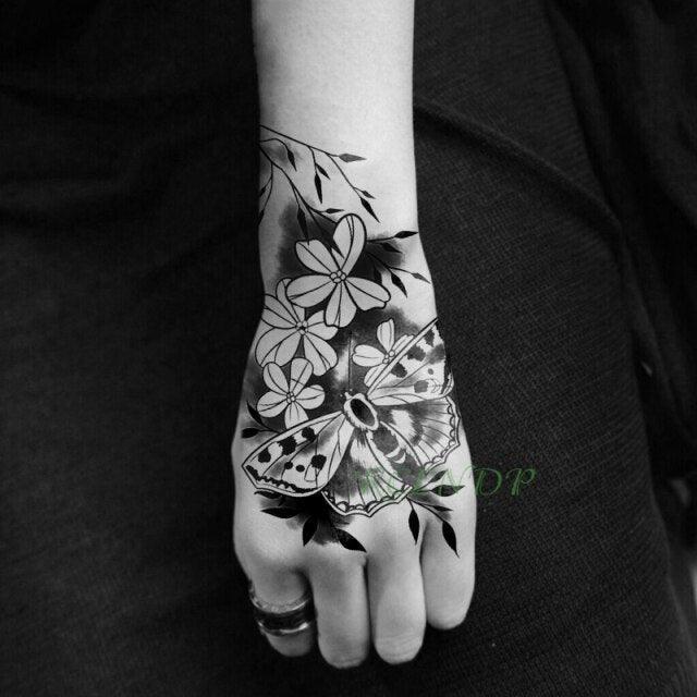 Waterproof Womens Temporary Sticker Tattoo Flower Rose Realistic Sketches For Arm Hand
