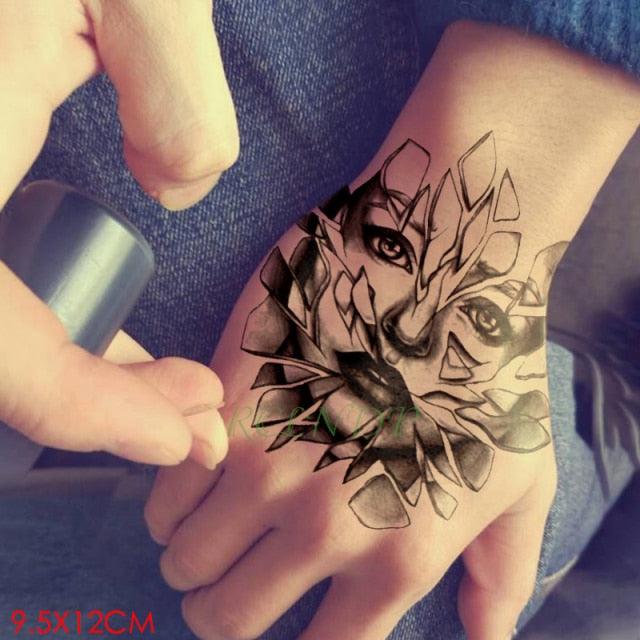 Waterproof Womens Temporary Sticker Tattoo Flower Rose Realistic Sketches For Arm Hand