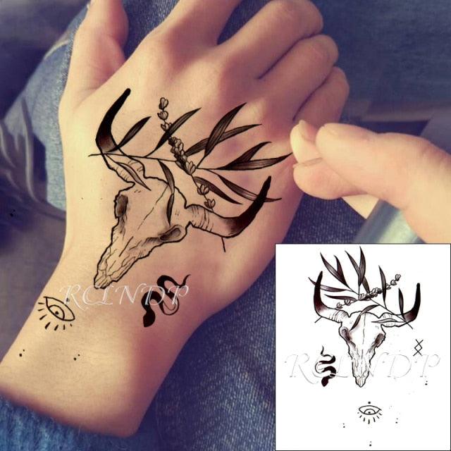 Waterproof Womens Temporary Sticker Tattoo Flower Rose Realistic Sketches For Arm Hand