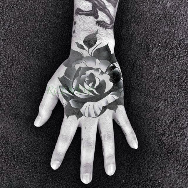 Waterproof Womens Temporary Sticker Tattoo Flower Rose Realistic Sketches For Arm Hand