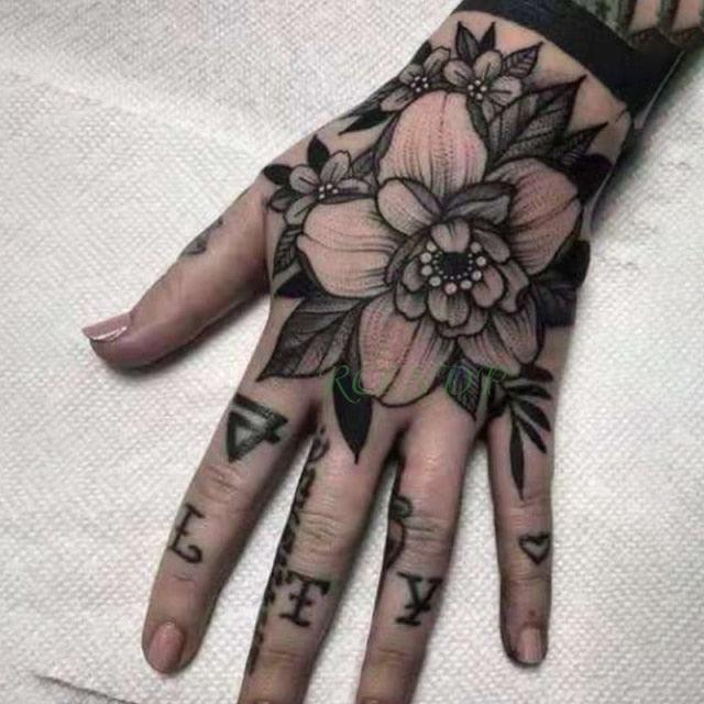 Waterproof Womens Temporary Sticker Tattoo Flower Rose Realistic Sketches For Arm Hand