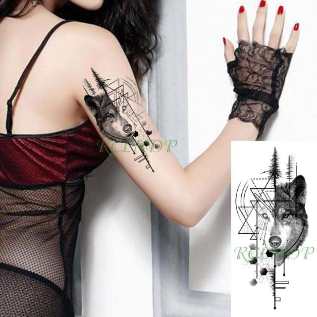 Waterproof Womens Temporary Sticker Tattoo Flower Rose Realistic Sketches For Arm Hand