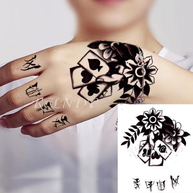 Waterproof Womens Temporary Sticker Tattoo Flower Rose Realistic Sketches For Arm Hand
