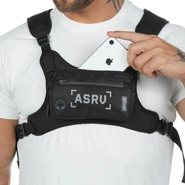 White Fashion Men Lightweight Chest Bag Running Pack For Workouts Running Phone Holder With Extra Storage Minimalist Design