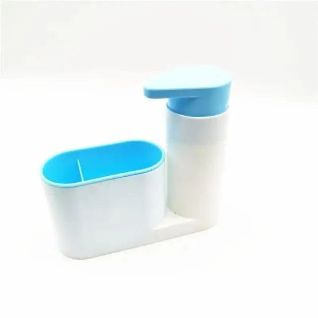White Smart Kitchen Soap Dispenser Bathroom Accessories Liquid Soap Dispenser Simple Storage Box With Tank 3 IN 1 Cleaning Sponge Brush Holder Soap Pump Kitchen Gadgets