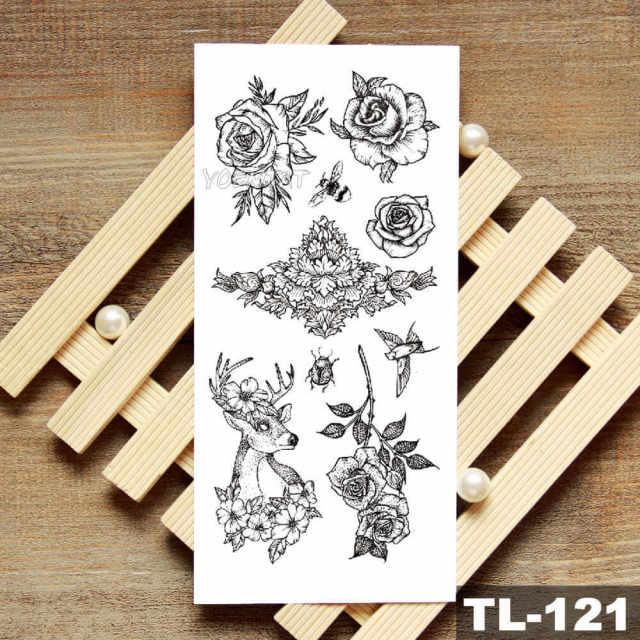 Womans Rose Flower Waterproof Temporary Tattoo Sticker For Arm Body Gorgeous Girls Tattoos