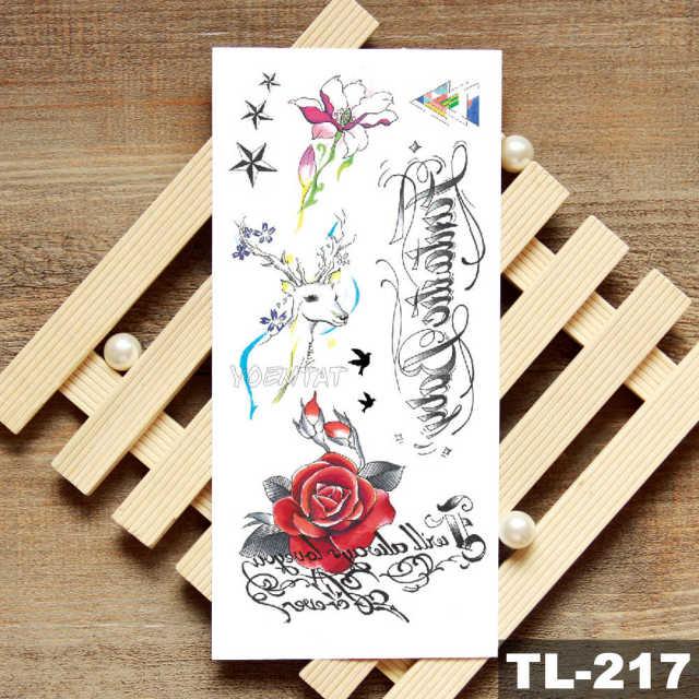 Womans Rose Flower Waterproof Temporary Tattoo Sticker For Arm Body Gorgeous Girls Tattoos