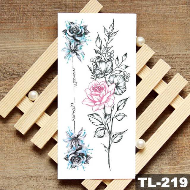 Womans Rose Flower Waterproof Temporary Tattoo Sticker For Arm Body Gorgeous Girls Tattoos
