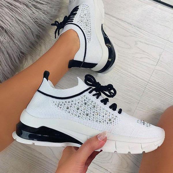Women Elegant Sneakers Thick Bottom Women Casual Shoes Athletic Road Running Mesh Breathable Casual Sneakers Lace Up Comfort Sports Sneakers