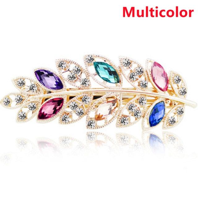 Women Fashion Rhinestone Horsetail Hairpin Spring Clip Ladies Luxury Jewelry Crystal Side Clip Gorgeous Ponytail Holder Hair Accessories For Women