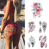Women Luxury Temporary Stickers Realistic Body Tattoo Flowers Bird Elegant Big Design