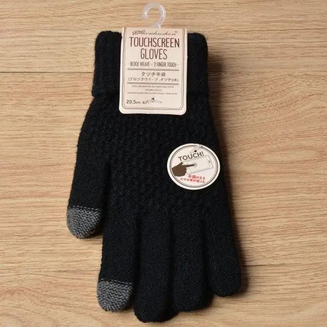 Women New Wool Knitted Gloves Winter Warm Thick Touch Screen Gloves Solid Mittens For Women For Winter Gloves Winter Touch Screen Gloves for Women and Men