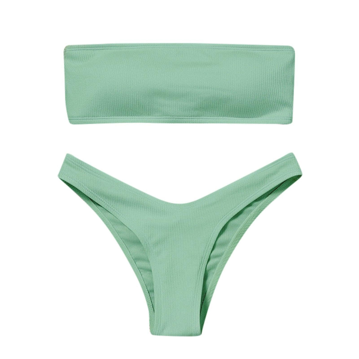 Women's Bikini Two Piece Swimsuit Swimwear  Beach Bathing Suit Woman Two-Piece Strapless Padded High Cut Bandeau Bathing Suit Swimwear
