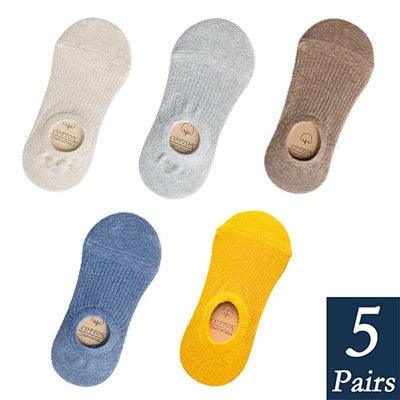 Women's Cute Cotton Invisible No Show Non-Slip Summer Candy Solid Color Silicone Short Socks Fashion Thin Ankle Boat Socks