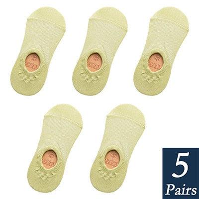Women's Cute Cotton Invisible No Show Non-Slip Summer Candy Solid Color Silicone Short Socks Fashion Thin Ankle Boat Socks