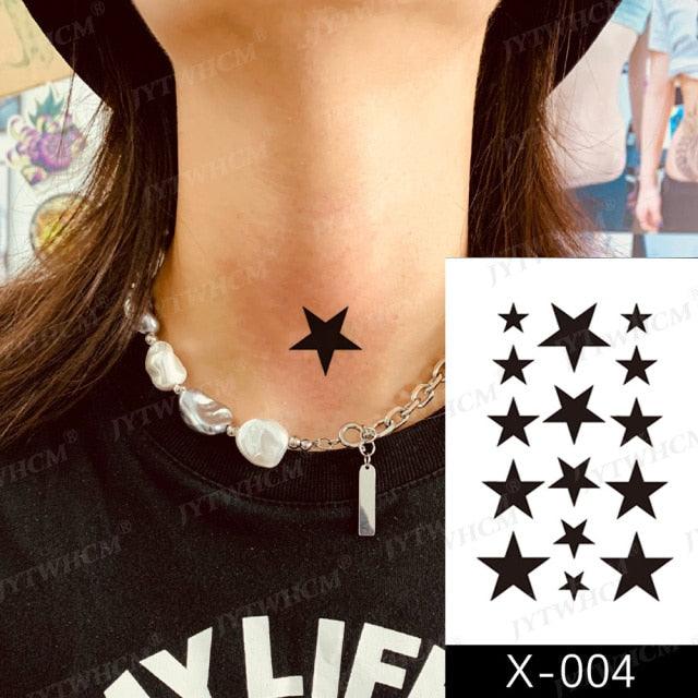 Women's Different Stickers Tattoo Temporary Waterproof Neck Arm Leg Tattoo Colorful Design