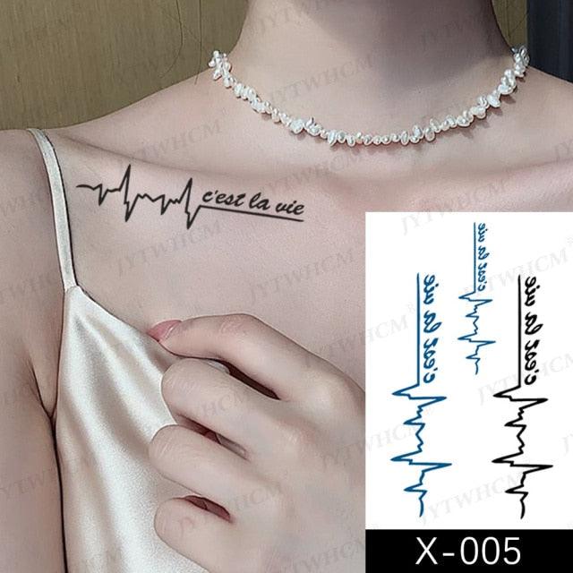 Women's Different Stickers Tattoo Temporary Waterproof Neck Arm Leg Tattoo Colorful Design