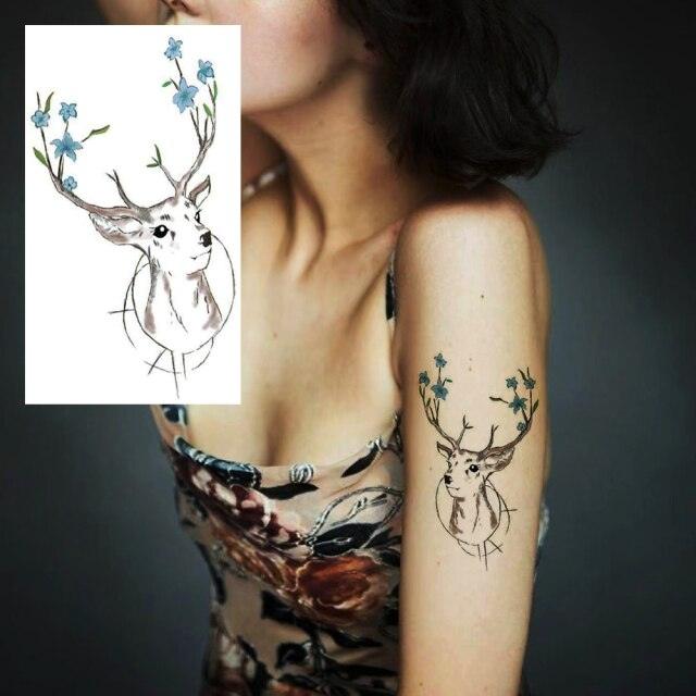 Women's Different Stickers Tattoo Temporary Waterproof Neck Arm Leg Tattoo Colorful Design