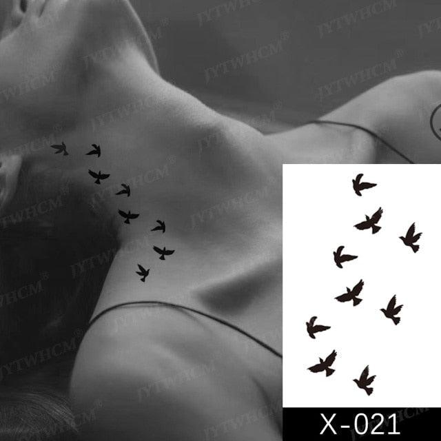 Women's Different Stickers Tattoo Temporary Waterproof Neck Arm Leg Tattoo Colorful Design
