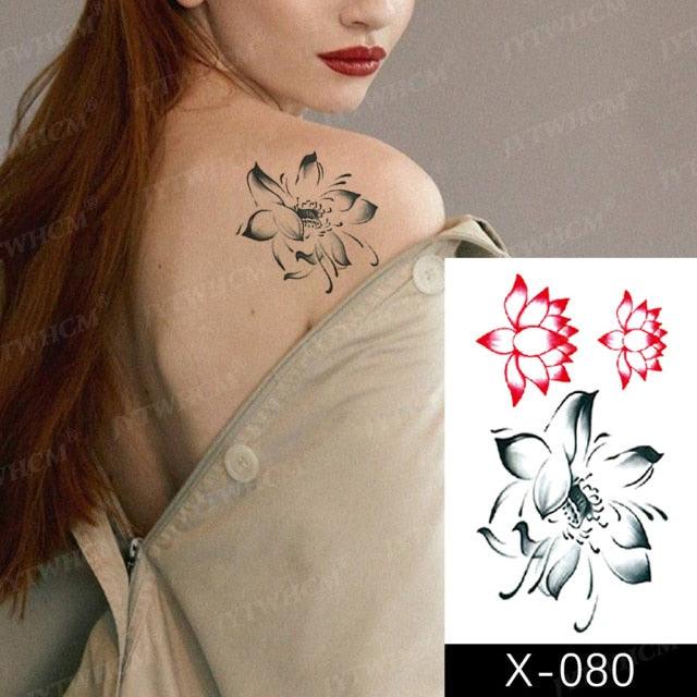 Women's Different Stickers Tattoo Temporary Waterproof Neck Arm Leg Tattoo Colorful Design