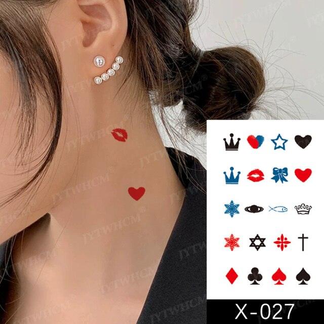Women's Different Stickers Tattoo Temporary Waterproof Neck Arm Leg Tattoo Colorful Design