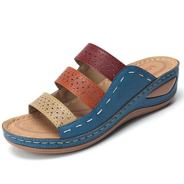 Women Sandals Fashion Shoes Summer Shoes With Heels Flip Flops Women Beach Casual Shoes Comfort Slip On Sandal Vintage Casual Summer Open Toe Low Heel Slipper Flat Shoes