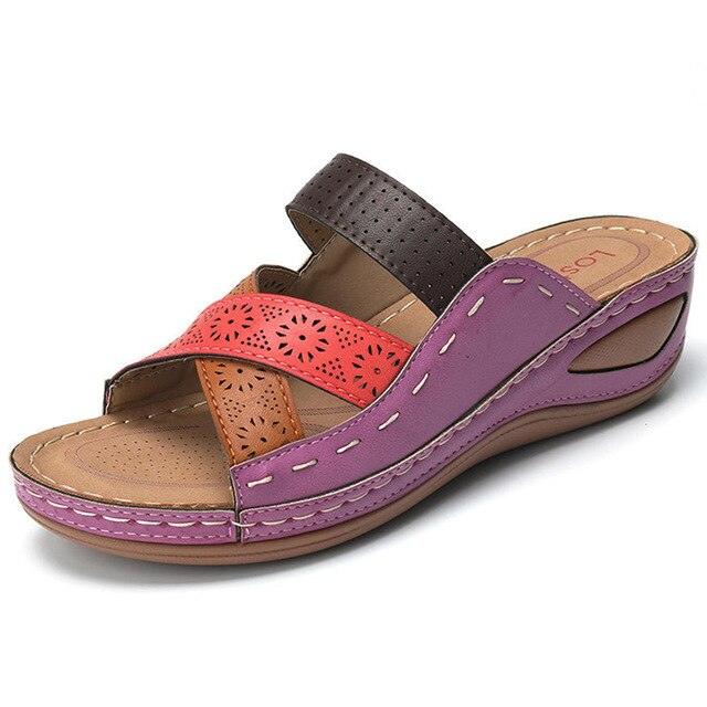 Women Sandals Fashion Shoes Summer Shoes With Heels Flip Flops Women Beach Casual Shoes Comfort Slip On Sandal Vintage Casual Summer Open Toe Low Heel Slipper Flat Shoes