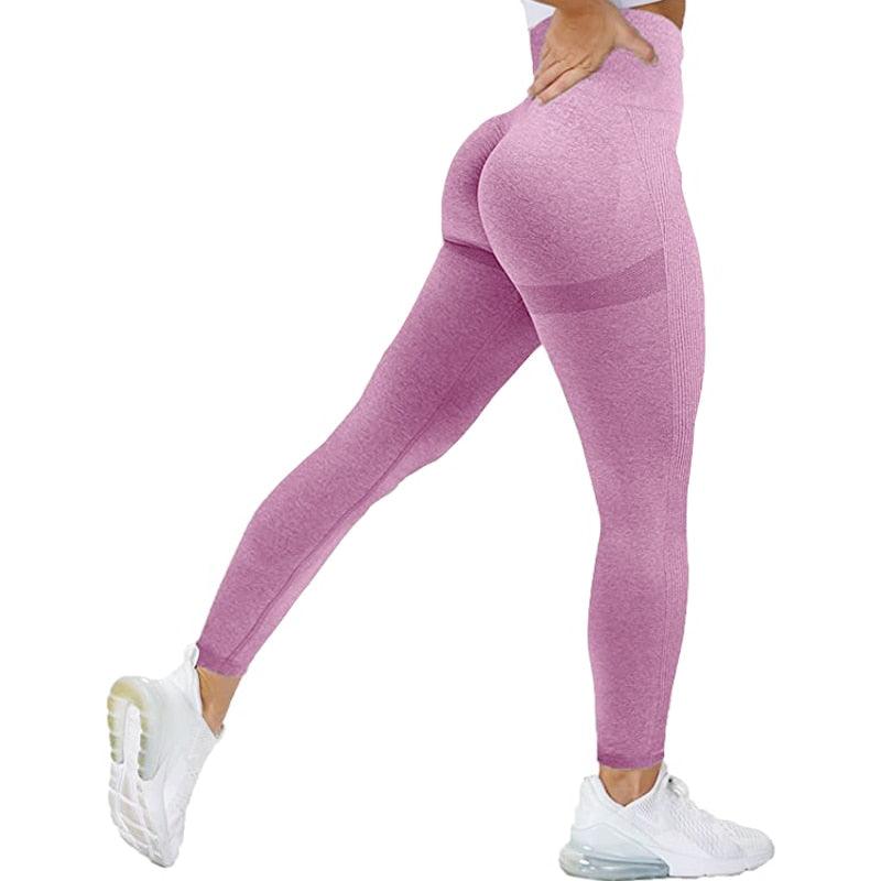 Women Seamless Workout Leggings High Waist Push Up Leggings Seamless Leggings Women Yoga Pants Fitness Push Up Leggings Workout Gym Pants Female Ladies Fashion Legging Bright Colors Yellow Sports Leggings