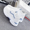 Women White Leather Sneakers Fashion Casual Woman Comfortable Breathable White Flats Platform Sneakers Low Top Sneaker Lace-up Classic Girls Comfortable Sneakers