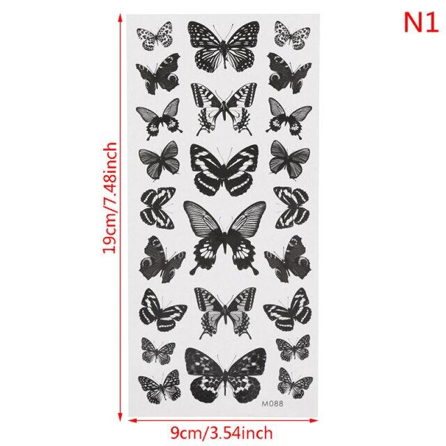 Womens Fashion 3D Butterfly Waterproof Temporary Sticker Tattoo Leg Arm Modern Blue Design For Womens