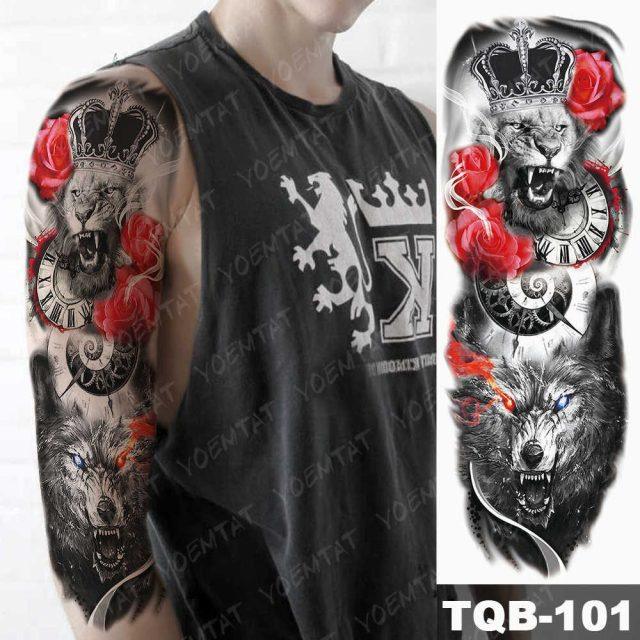 Womens Large Tattoo Eye Lion Waterproof Temporary Sticker Realistic Big Luxury Tattoo Modern Design