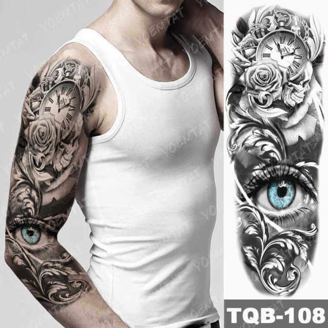 Womens Large Tattoo Eye Lion Waterproof Temporary Sticker Realistic Big Luxury Tattoo Modern Design