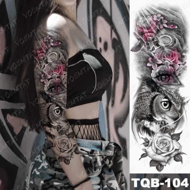 Womens Large Tattoo Eye Lion Waterproof Temporary Sticker Realistic Big Luxury Tattoo Modern Design