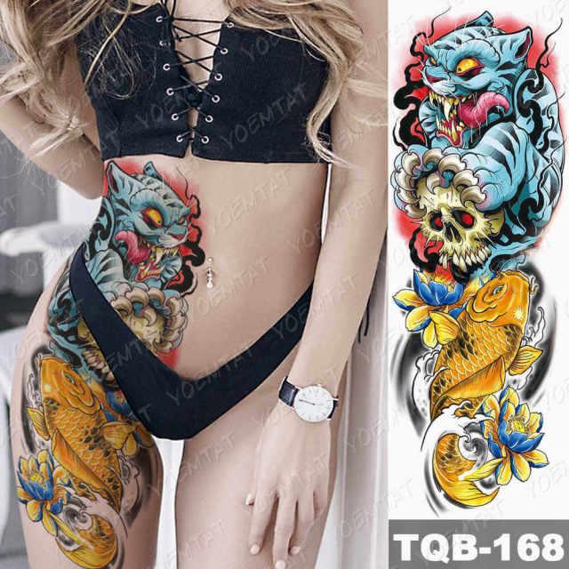 Womens Large Waterproof Temporary Sticker Tattoo Tiger Fox Luxury Design From Wonderland