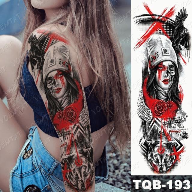 Womens Large Waterproof Temporary Sticker Tattoo Tiger Fox Luxury Design From Wonderland