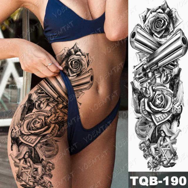 Womens Large Waterproof Temporary Sticker Tattoo Tiger Fox Luxury Design From Wonderland