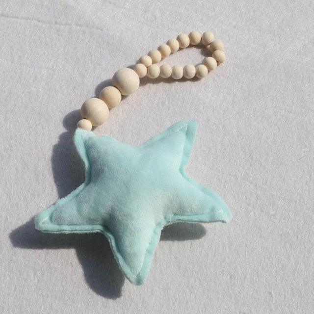 Wooden Beads Moon Star Heart Ornaments Dream Catcher Kids Room Decoration Wall Hanging Girls Baby Tents Handmade Wall Hanging Decor Home Gifts for Girls Gifts for Women
